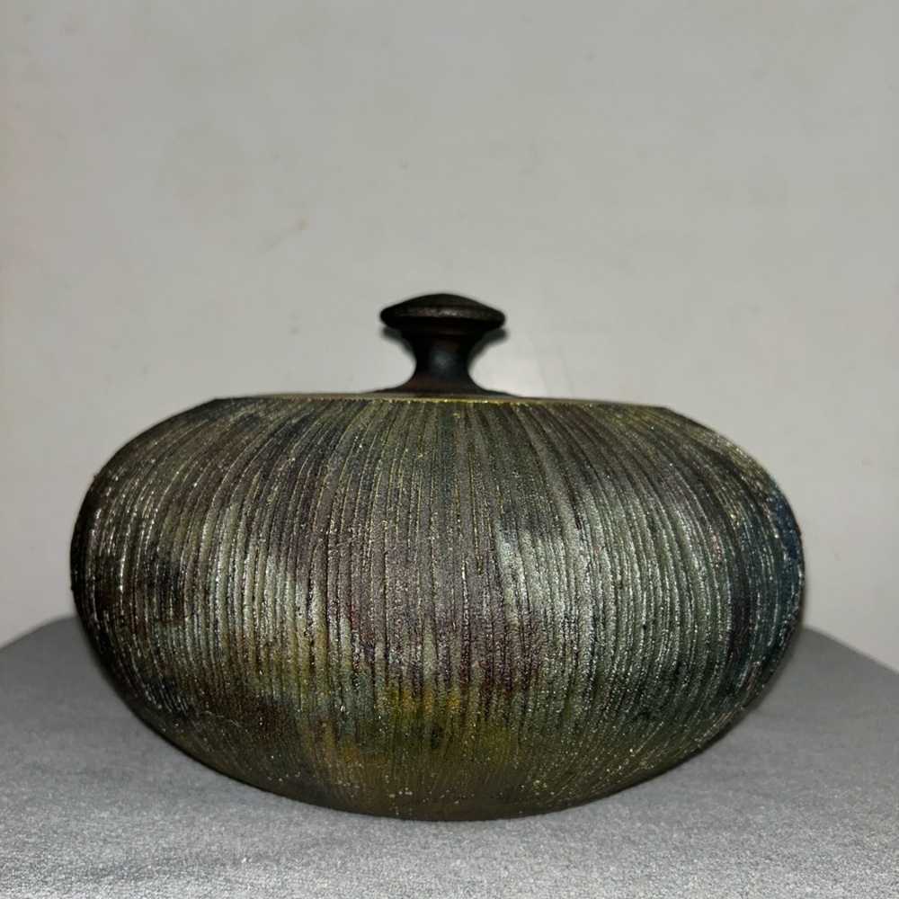 Vintage Robbrecht Troost Signed Raku 7” Pottery with Lid Hawaii Artist